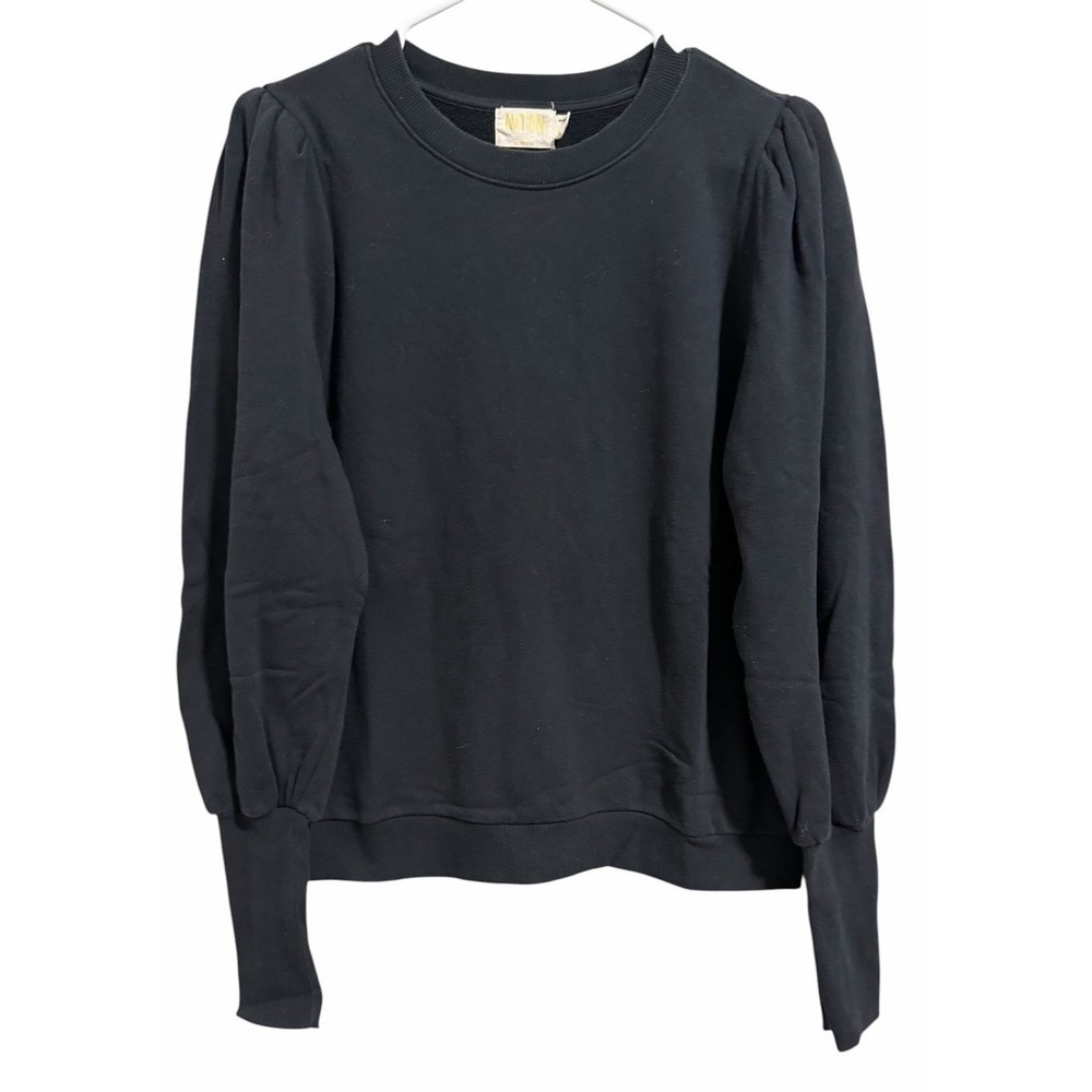 Nation LTD Bethany Puff Sleeve Sweatshirt Black‎ Women's Size Small